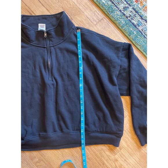 Pink Victoria's Secret Black Quarter Zip Pullover Sweatshirt Size XXL - Picture 3 of 6